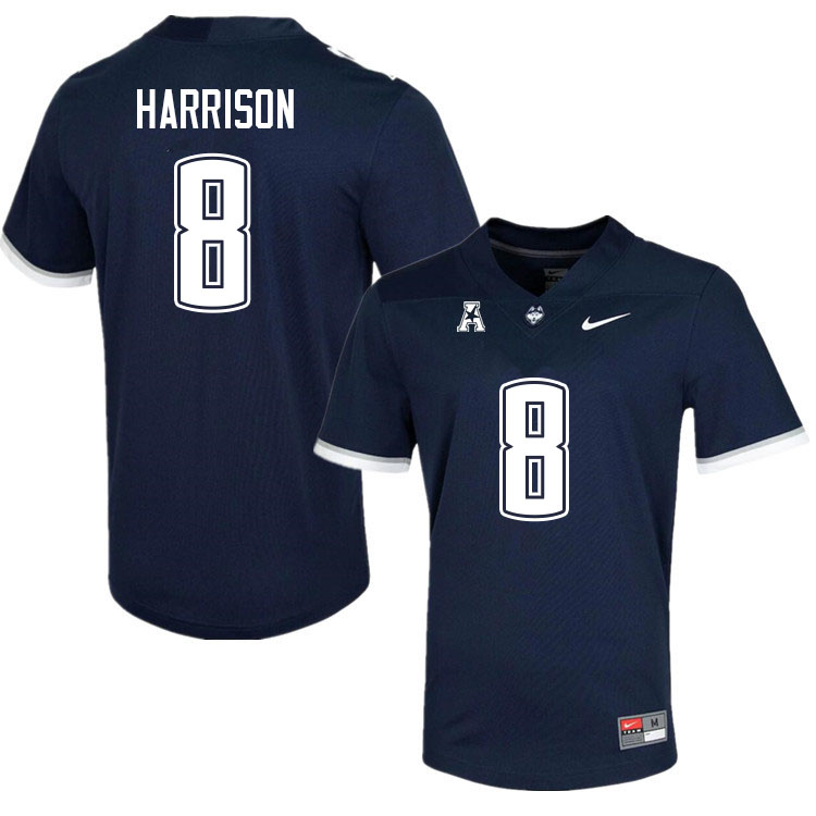 Men #8 Dajon Harrison Uconn Huskies College Football Jerseys Sale-Navy - Click Image to Close